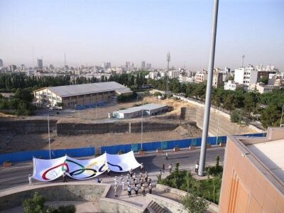 بزرگترین پرچم پنج حلقه در کمیته ملی المپیک