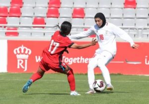پیروزی زنان فوتبال ایران مقابل نپال