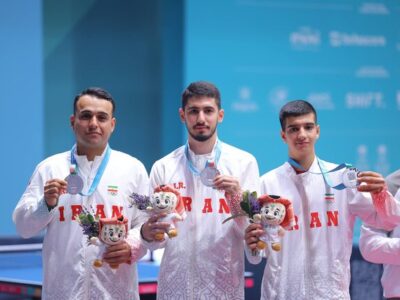 تیم پینگ پنگ مردان ایران نقره گرفت