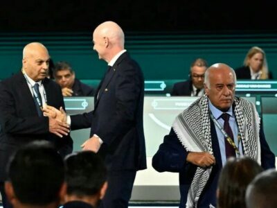 رئیس فوتبال فلسطین با اسرائیل دست نداد