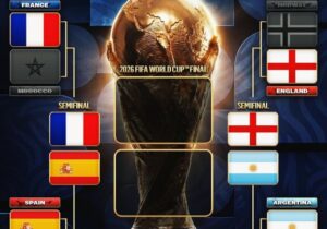 نمودار درختی مرحله حذفی جام جهانی پس از صعود انگلیس و آرژانتین